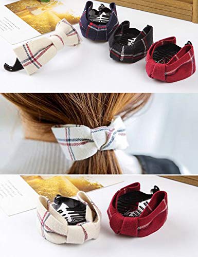 Hair claw 4 Colors,lady's bow hair clip,Non-slip Fashion Accessories4 Pieces Gift wrapping - Thumbnail 2