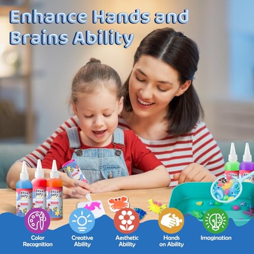 SLEEPHEAD®Magic Toys Water Gel Kit: 20 Colors Fairy Aqua Gel with Pearlized & Luminous Magic Paint Gel - Handmade Creative Water Art Set with 12 Shape 3D Molds for Kid Birthday Party Gift