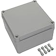LeMotech Junction Box IP67 Waterproof Dustproof ABS Plastic Project Box for Electrical Outdoor Enclosure Gray 4.9 x 4.9 x 3 inch (125 x 125 x 75 mm)