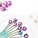 SelfTek 8Pcs Rainbow Flower Spoon Set, 2 Different Size Colorful Stainless Steel Reusable Coffee Sugar Stirring Dessert Cake Tea Scoops Table Mixing Ice Tea Spo-on
