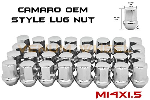 Click Here to See More Images Set of Chrome OEM Factory Style Lug Nuts 14x1.5 Thread Pitch for 2010-2018 Camaro | 22mm Hex |2008-2018 CTS XTS Impala