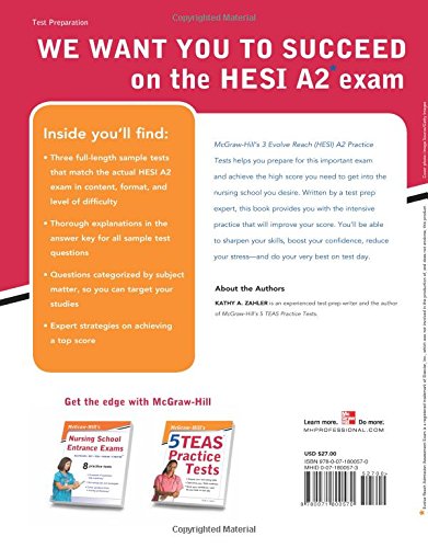 Mcgraw Hills 3 Evolve Reach Hesi A2 Practice Tests - 