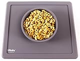 Placemat and Plate Suction Silicone by Lilbaby (Simple Bowl Design, Grey)