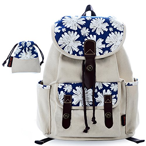 C-LEATHERS Print Canvas Backpack for Girls School Backpack Laptop Backpack Print Backpack 137White