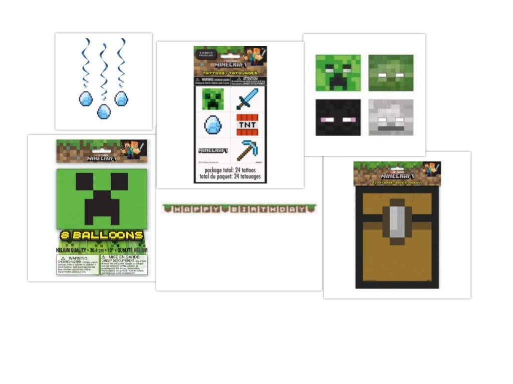 Amazon Com Ultimate Pixel Based Mining Game Party Pack Includes