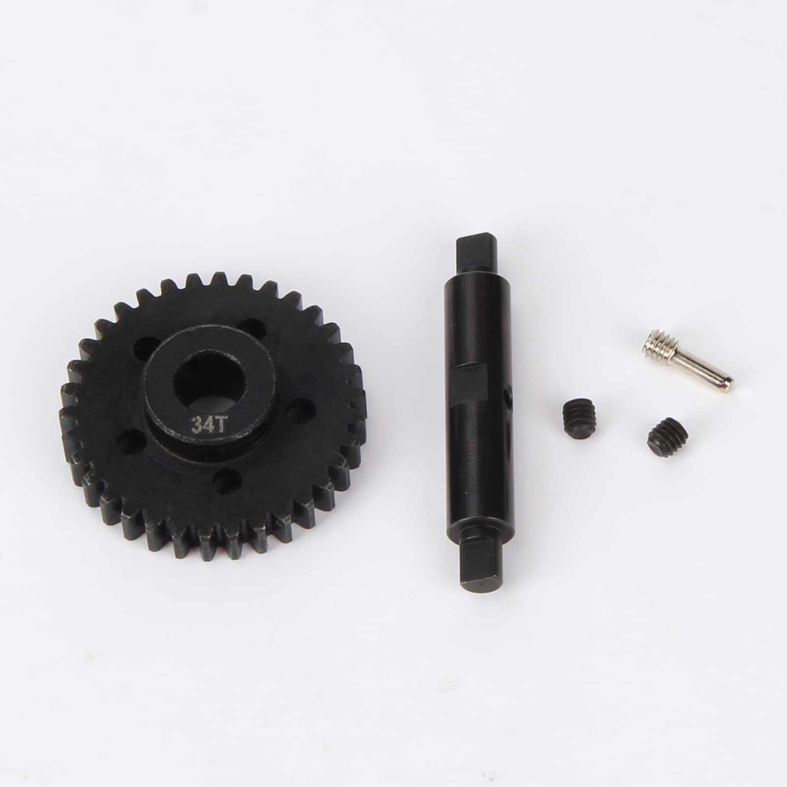 RCAWD #45 Steel 34T Spool Gear with Shaft for Arrma 1/7 Felony Infraction Limitless Upgrades Parts（Black）