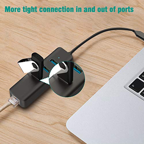 KEXIN HUB USB Type C vers 3 Ports USB 3.0 et Adaptateur Réseau Gigabit Ethernet RJ45, 4 en 1 Adaptateur Multiports, HUB USB C Compatible pour Chromebook Pixel, Huawei Matebook, Dell XPS, etc.