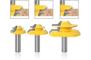 1/2" Router Bit 45 Degree Glue Joint Lock Miter, APlus Woodworking Cutter Tools Set, 3 Pcs