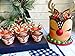 Funky Fledgling Christmas Reindeer Rudolph Cupcake Wrappers and Toppers - 24 Set - Gold, Disposable - Perfect for Birthday, Christmas, Parties, School Occasions