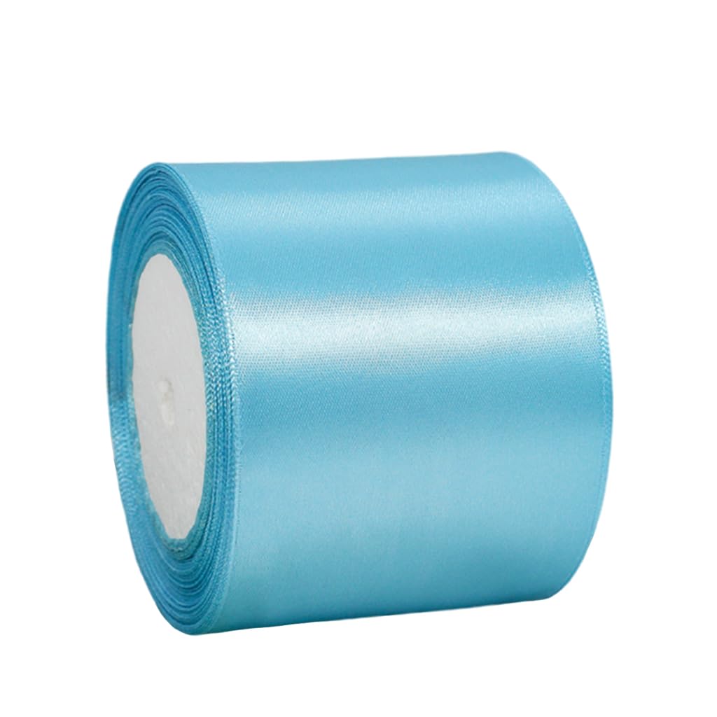 Wide Baby Blue Ribbon 75mm Satin Ribbons for Gift Wrapping,22m 2.9Inch Silk Thick Wrapping Ribbon Blue for Crafting,Christmas,Wedding Car,Hair Bows,Bouquets,Party,Cake Decorations