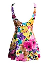 Traje de baño con pollera, floral, con pushup, para damaes