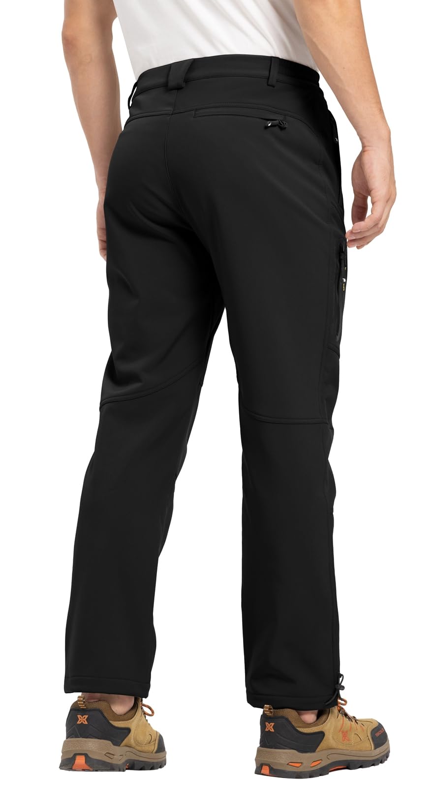 Rdruko Wanderhose Herren Skihose Wasserdicht Softshellhose Gefüttert Winddicht Thermohose Winter Outdoorhose Snowboardhose Trekkinghose - Schwarz, 32 2