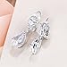 EVER FAITH Wedding Teardrop Earrings Clear Full Cubic Zirconia Silver-Tone Clip-on