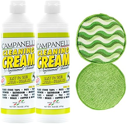 Professional Formula Gentle Scrubbing Cream by Campanelli Products (2 Pack, w/ 2 DiamondFiber Sponges)