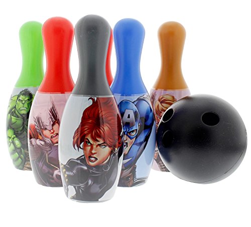 Avengers Bowling Set - Includes 6 Pins and Bowling Ball - Styles May Vary