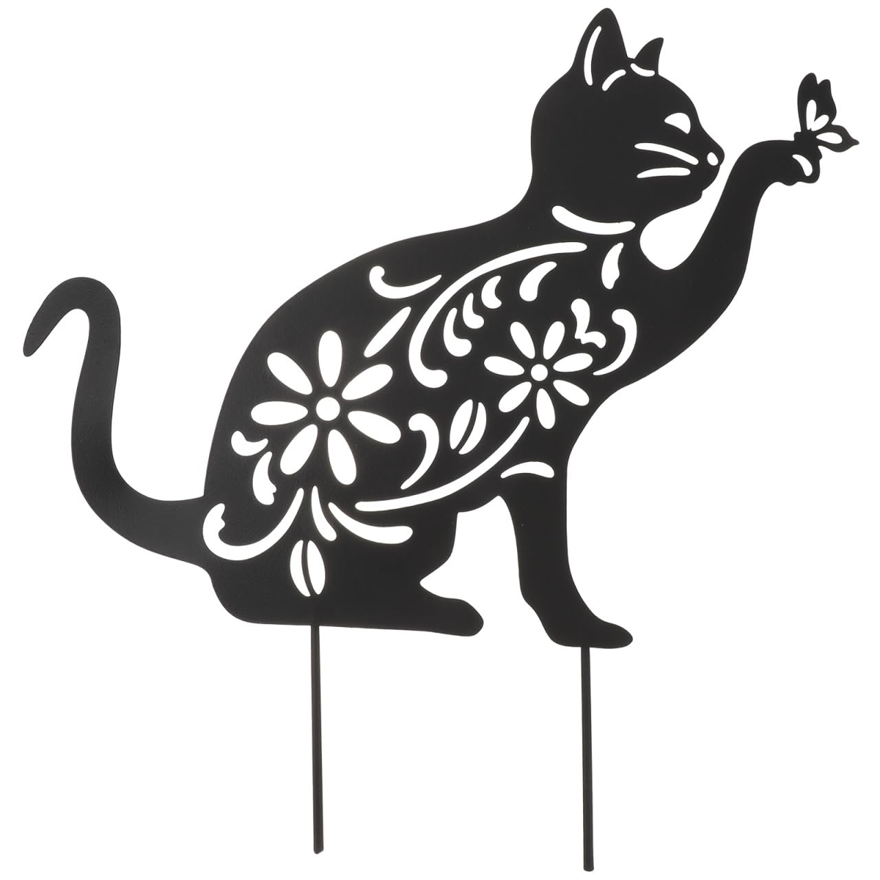 BESPORTBLE Black Cat Plants Decor Cat Garden Ornament Decorative Black Garden Statue Metal Stakes for Yards Gardens Animal Lawn Decoration Decor