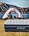 AYCLIF Upgraded Air Mattress Twin Size Blow Up Raised Airbed, Cup Hole Inflatable Mattress with Built-in Electric Pump Easy to Transport & Store and Repair Patches Included, 80x39x18 inches