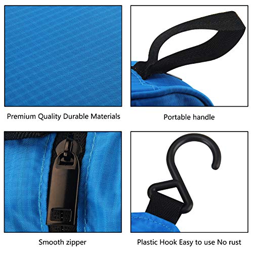 MONSTINA Travel Toiletry Bag Cosmetic Organizers with Hanging Hook Use in Hotel,Bathroom (Toiletry Bag, Blue) 5 MONSTINA Travel Toiletry Bag Cosmetic Organizers with Hanging Hook Use in Hotel,Bathroom (Toiletry Bag, Blue)