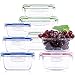 BAKHUK Glass Food Storage Containers Bowls with Lids - 16pcs BPA Free Airtight Lunch Meal Prep Containers - Small and Large Round&Square Soup Containers