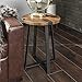Walker Edison Anastasia Modern Metal Wrap X Base Accent Table, 18 Inch, Dark Walnut