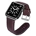 OUHENG Apple Watch Band 42mm, Retro Vintage Genuine Leather iWatch Replacement Strap for Apple Watch Series 1 Series 2, Dark Brown