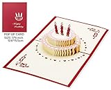 Wish 3D Birthday Cake, Pop Up Anniversary Cards, Handmade Pop Greeting Card Pop Up (Birthday Card)