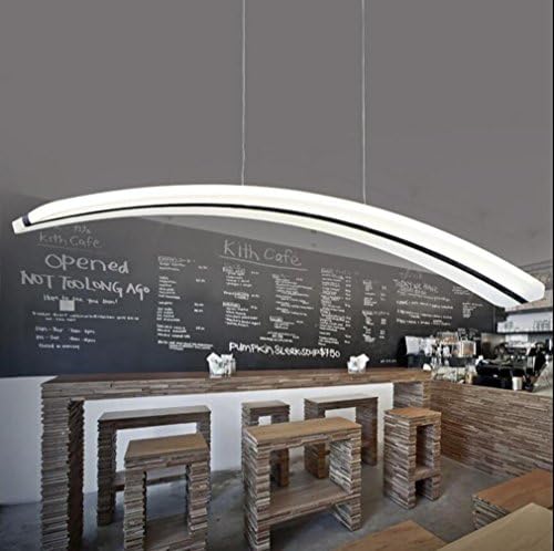 LED Chandelier Moon Bend-shaped Decoration Acrylic Restaurant Bar Bedroom living room 38W Lamps Lighting Size L98*W12*H150CM , Remote control Dimming