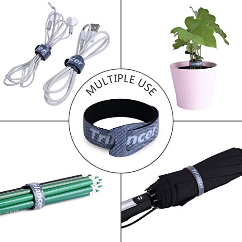 Reusable Cable Ties, Trilancer Velcro Cord Wraps, Adjustable Strap Fastener, Cable Organizer, Fastening Hook and Loop, 6 Inches, 4 Colors, 40 PCS