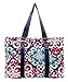 N Gil All Purpose Organizer Medium Utility Tote Bag 2 (Geometric Floral Navy Blue)