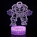 LED Superhero 3D Optical Illusion Smart 7 Colors Night Light Table Lamp with USB Power Cable (The Hulk)