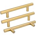 goldenwarm 200 Pack Kitchen Cabinet Pulls Brushed Brass Drawer Pulls Gold 3-1/4in Cabinet Handles Modern Hardware for Kitchen Cupboard Bedroom Drawer Bathroom Furniture Door