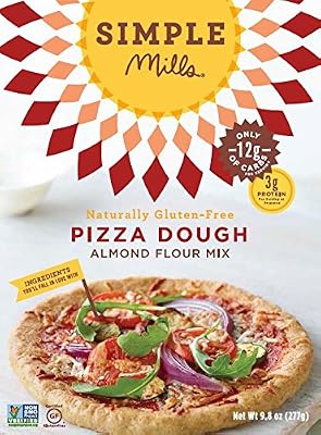 Simple Mills Pizza Dough Baking Mix, 9.8 Ounce Boxes (Pack of 3)