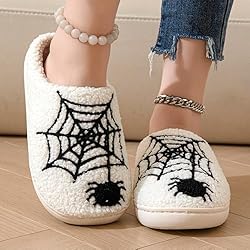 LNERIP Women's Men's SpiderWeb Slippers Memory Foam