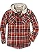 Legendary Whitetails Mens Camp Night Berber Lined Hooded Flannel, Cardinal Red Plaid, X-Large Tall
