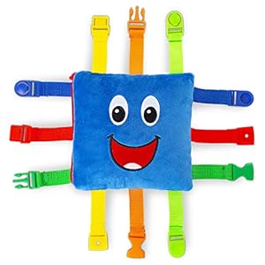 Buckle Toy – Boomer Square – Learning Activity Toddler Plane Travel Essential Toy – Develop Motor Skills and Problem…