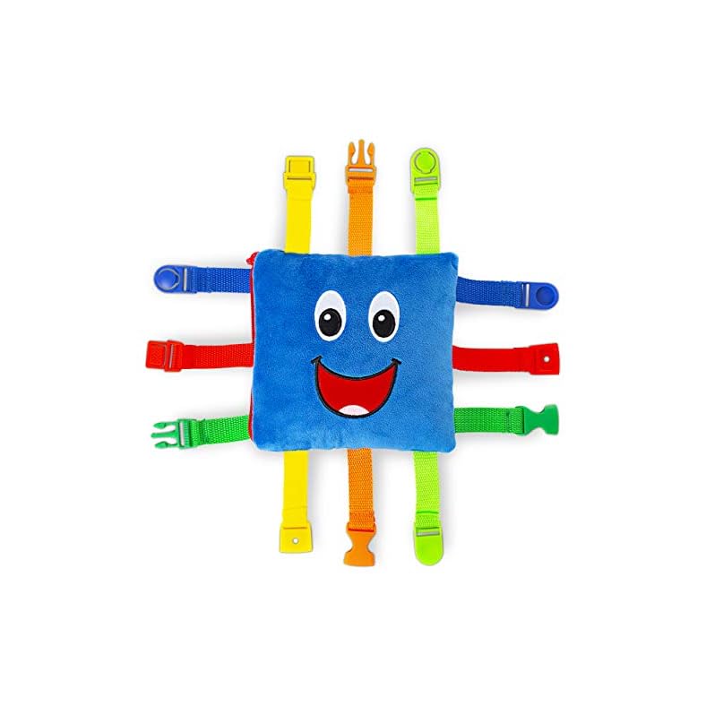 Buckle Toy – Boomer Square – Learning Activity Toddler Plane Travel Essential Toy – Develop Motor Skills and Problem…
