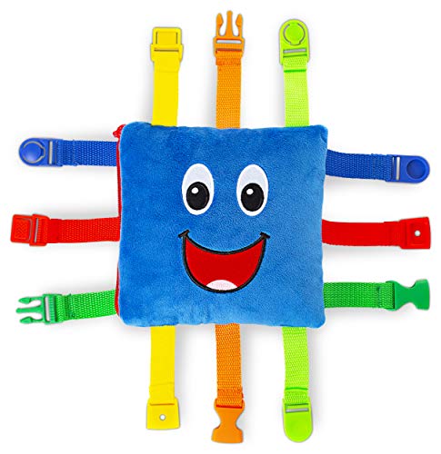 Buckle Toy – Boomer Square – Learning Activity Toddler Plane Travel Essential Toy – Develop Motor Skills and Problem…