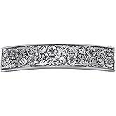 Danforth Wild Rose Hair Barrette – Handcrafted Pewter Hair Barrettes For Women – Thick Hair Clips For Women – ¾” x 3 ½”, Made In USA