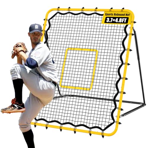 Baseball Rebound Net,Multi-Sports Pitching Rebound Net, 5 Adjustable Angles for Volleyball and Football Training