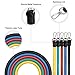 NICEAO Resistance Bands Set – Include 5 Stackable Exercise Bands with Carry Bag, Door Anchor Attachment, Legs Ankle Straps & Bonus eBook – 100% Life Time Guarantee
