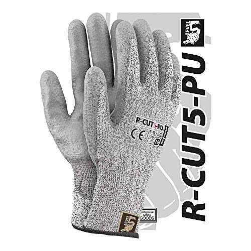 Reis R-CUT5-Pu_8 Level5 Gants de protection Noir/blanc/gris Taille 8 Lot de 12