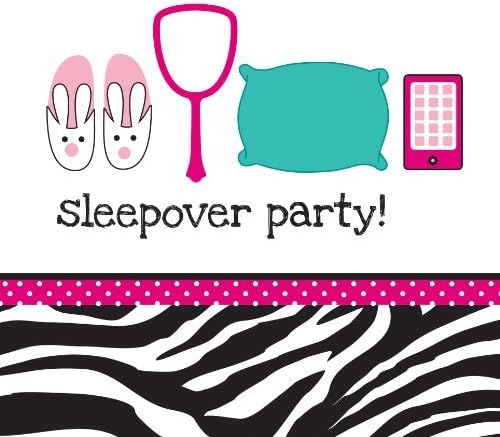 Zebra Boutique Party - Pink &amp; Zebra Print Sleepover Party Napkins x 16