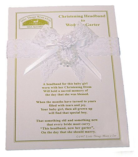 Christening Headband to Wedding Garter, White/One Size AHEAD2