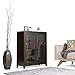 SIMPLIHOME Bedford SOLID WOOD Universal TV Media Stand, 53.9 inch Wide, Living Room Entertainment Center, Storage Cabinet with Glass Doors, for Flat Screen TVs up to 60 inches in Dark Tobacco Brown