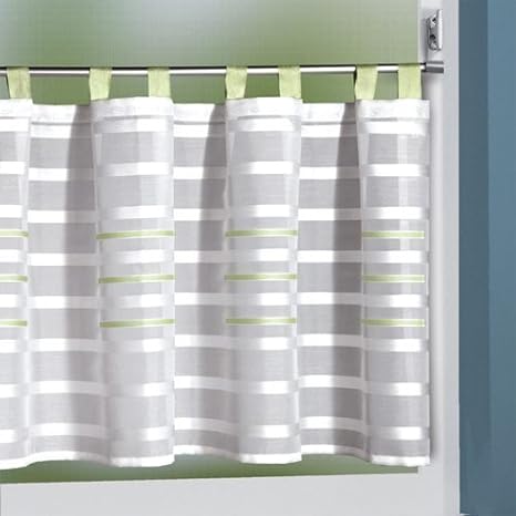 Interdeco Scheibengardine In Weiss Grun Bxh 140 X 50 Cm Oxana 80 Amazon De Kuche Haushalt