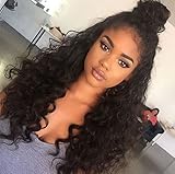Eayon Hair Loose Curly Lace Front Human Hair Wigs-Glueless 130% Density Brazilian Virgin Remy Wigs with Baby Hair For African Americans Natural Color