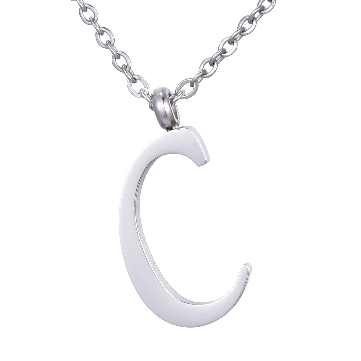 Morella Women's Stainless Steel Necklace Silver with Pendant Letter C