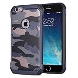 iPhone 6 Plus Case, iPhone 6S Plus Case, Heavy Duty Dual Layer Military Army Defender Camouflage Shockproof Rugged Impact Super Protective Case for iPhone 6s Plus 5.5 inch (Blue)