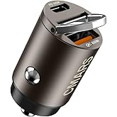 CMARS 125W (PD65W+QC60W) Car Charger USB C/A Plug Outlet, 12-24 Volt Dual Port Fast Charge, Cigarette Lighter Adapter for iPhone 17/16/15/14/13/12/Pro/Max, MacBook/iPad/Samsung/Other Android Devices