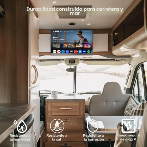 SYLVOX Smart Camping Travel TV 22 Inch TV 12V with Android 11 Built-in DVD Player Triple Tuner Bluetooth for Motorhome Truck Caravan HGVS Boats